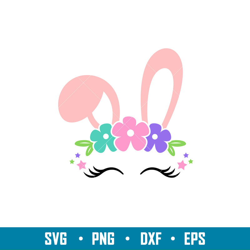 Easter Bunny Face, Easter Bunny Face Svg, Happy Easter Svg, Easter egg Svg, Spring Svg, png, dxf, eps file.jpg
