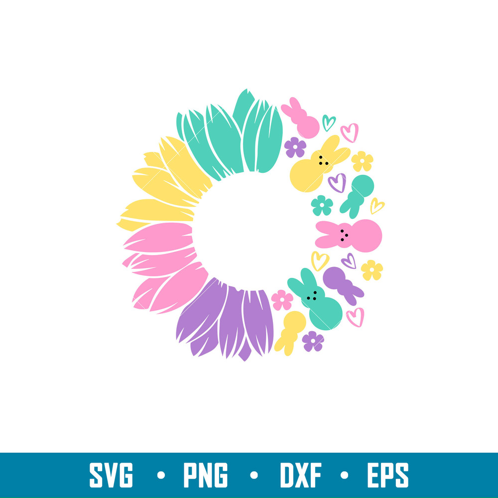 Easter Bunny Sunflower, Easter Bunny Sunflower Svg, Easter Svg, Happy Easter Svg, Starbucks Svg, png, dxf, eps file.jpg