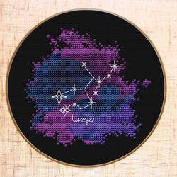 Virgo Cross stitch Cross stitch pattern Modern cross stitch Constellation Zodiac sign cross stitch PDF