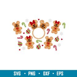 gingerbread ears full wrap, christmas gingerbread mickey _ minnie full wrap svg, starbucks svg, coffee ring svg, cold cu
