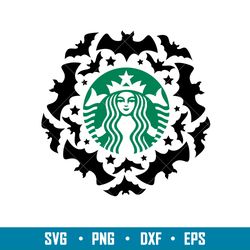 halloween bat wreath, halloween bat starbucks wreath svg, halloween svg,png,dxf,eps file