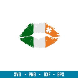 kiss lips irish flag, kiss lips irish flag svg, st. patricks day svg, lucky svg, irish svg, clover svg, png, dxf, eps fi