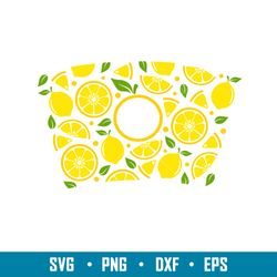 lemon summer full wrap, lemon summer full wrap svg, starbucks svg, coffee ring svg, cold cup svg, png, dxf, eps file
