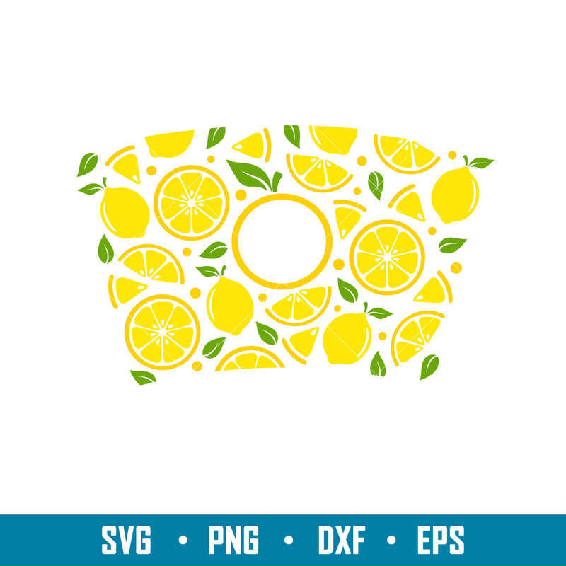 Lemon Summer Full Wrap, Lemon Summer Full Wrap Svg, Starbucks Svg, Coffee Ring Svg, Cold Cup Svg, png, dxf, eps file.jpg