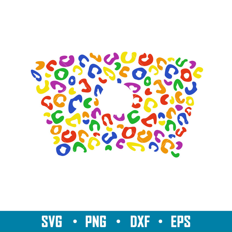 LGBT Pride Leopard Full Wrap, LGBT Pride Leopard Full Wrap Svg, Starbucks Svg, Coffee Ring Svg, Cold Cup Svg, png, dxf, eps file.jpg
