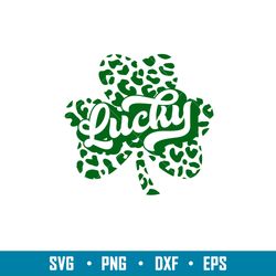 lucky leopard clover, lucky leopard clover svg, st. patricks day svg, lucky svg, irish svg, clover svg, png,dxf,eps file