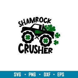 shamrock crusher truck, shamrock crusher truck svg, st. patricks day svg, lucky svg, irish svg, clover svg,png,dxf,eps f