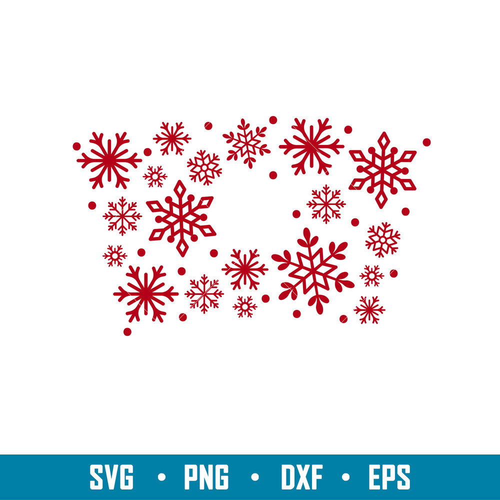 Snowflakes Full Wrap, Snowflakes Full Wrap Svg, Starbucks Svg, Coffee Ring Svg, Cold Cup Svg,png,dxf,eps file.jpg