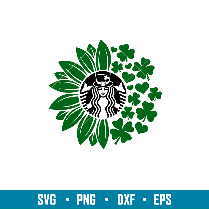 St Patricks Day Sunflower, St. Patrick’s Day Sunflower Svg, St. Patrick’s Day Svg, Lucky Svg, Irish Svg, Clover Svg, png,dxf,eps file.jpg
