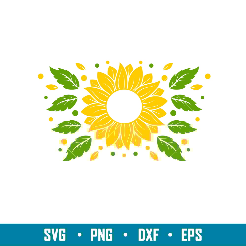 Sunflower Full Wrap, Sunflower Full Wrap Svg, Starbucks Svg, Coffee Ring Svg, Cold Cup Svg, png,dxf,eps file.jpg