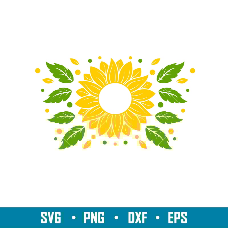 Sunflower Full Wrap, Sunflower Full Wrap Svg, Starbucks Svg, Coffee Ring Svg, Cold Cup Svg, png,dxf,eps file.jpg
