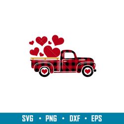 valentines red truck, valentines red truck svg, valentines day svg, valentine svg, love svg, png,dxf,eps file
