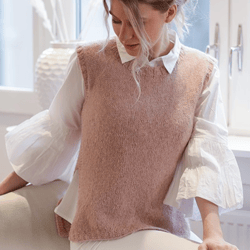 knitted vest / slipover rose blush. xs