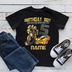 Transformers Bumblebee Birthday Family custom shirts. Transformers Birthday T-shirts. Bumblebee Birthday T-shirts