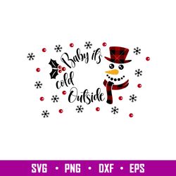 Baby Its Cold Outside Full Wrap, Baby Its Cold Outside Full Wrap Svg, Starbucks Svg, Coffee Ring Svg, Cold Cup Svg, png,