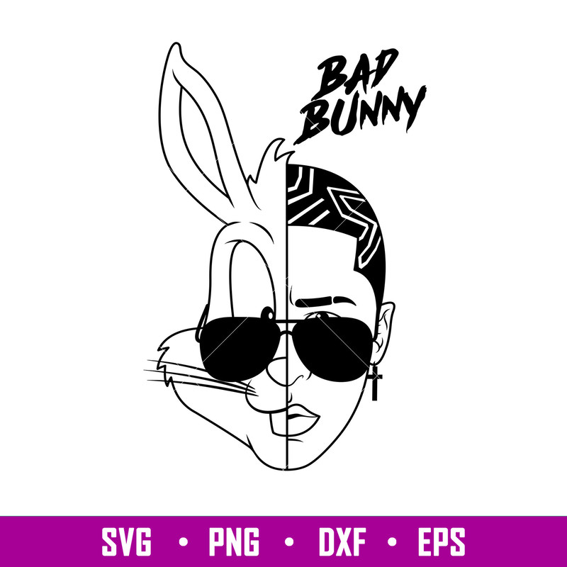 Bad Bunny 17, Bad Bunny Svg, Yo Perreo Sola Svg, Bad bunny logo Svg, El Conejo Malo Svg, png eps, dxf file.jpg