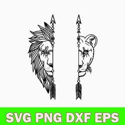 arrow lion couple svg, lion svg, animal svg, png dxf eps digital file