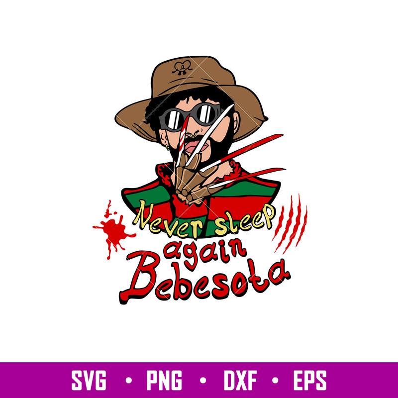 Bad Bunny Freddy Krueger, Bad Bunny Freddy Krueger svg, Bad Bunny Halloween svg, png, dxf, eps file.jpg