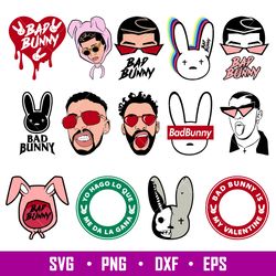 Bad Bunny SVG Bundle, Bad Bunny Svg Bundle, Instant Download, Bundle For Svg, png, eps, dxf file