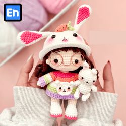 Cute bunny pattern amigurumi doll PDF