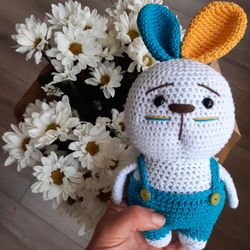 Handmade Bunny Crochet Doll, Soft Rabbit Toy, Cute Crochet Bunny, Baby Shower Gift, Birthday Gift For Kids
