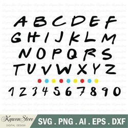 friends font, friends font svg, friends font ttf, font svg png alphabet letter, number, dots,friends font for cricut