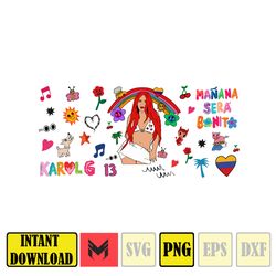 manana sera benito svg ,karol g manana sera bonito tumbler, karol g png file, karol g 16 oz glass can wrap, man