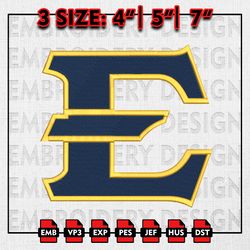 East Tennessee State Buccaneers Embroidery files, NCAA D1 teams Embroidery Designs, Machine Embroidery Pattern