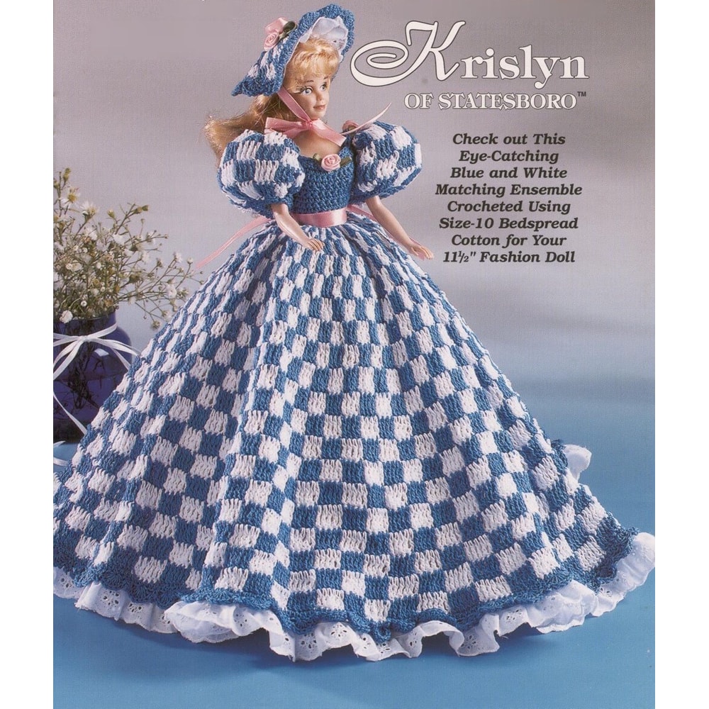 Vintage Checkered Barbie Gown Crochet Pattern.jpg