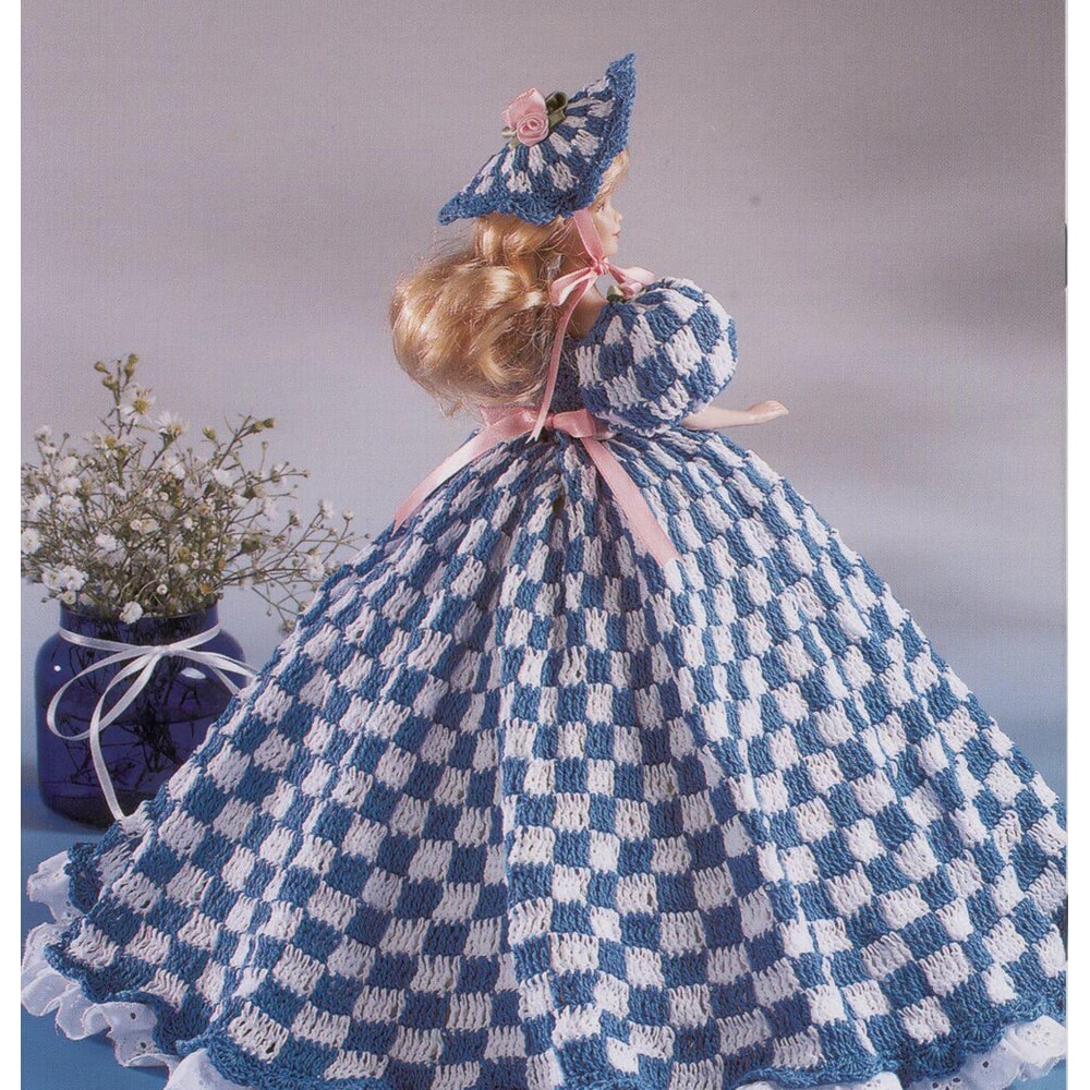 Vintage Checkered Barbie Gown Crochet Pattern1.jpg