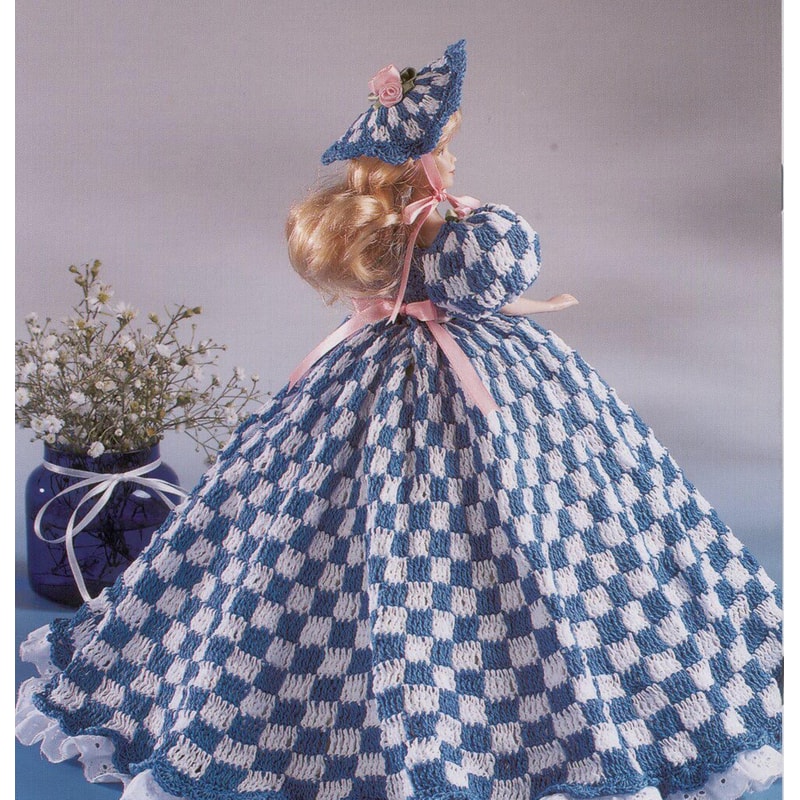 Vintage Checkered Barbie Gown Crochet Pattern1.jpg
