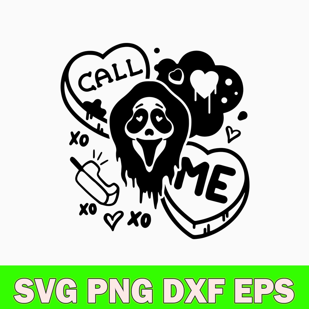 Call Me Svg, Candy Hearts Funny Svg, Scream Svg, Horror Valentine’s Day Svg, Png Dxf Eps File.jpg