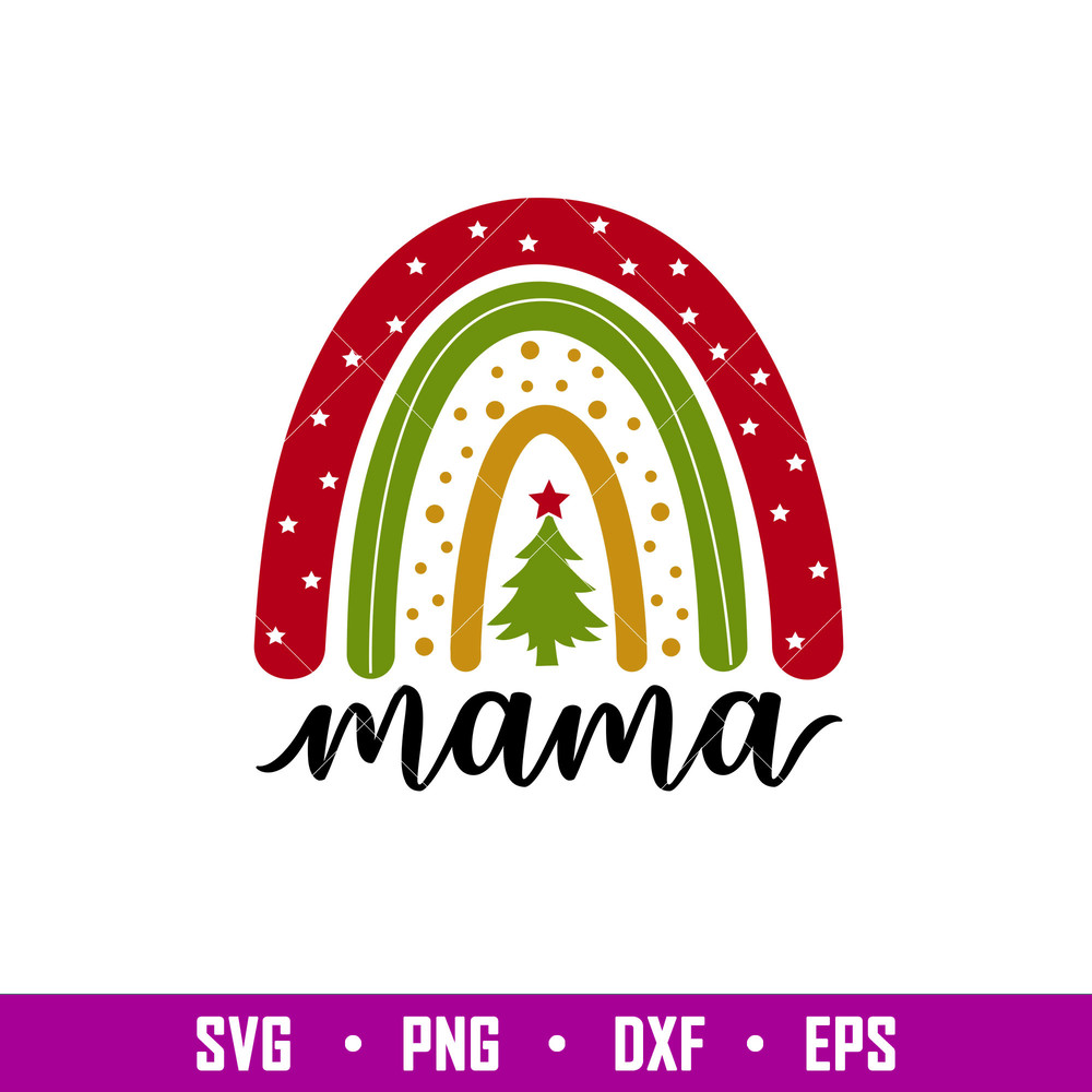 Christmas Boho Rainbow Mama, Christmas Boho Rainbow Mama Svg, Christmas Svg, Merry Christmas Svg,png, dxf,eps file.jpg