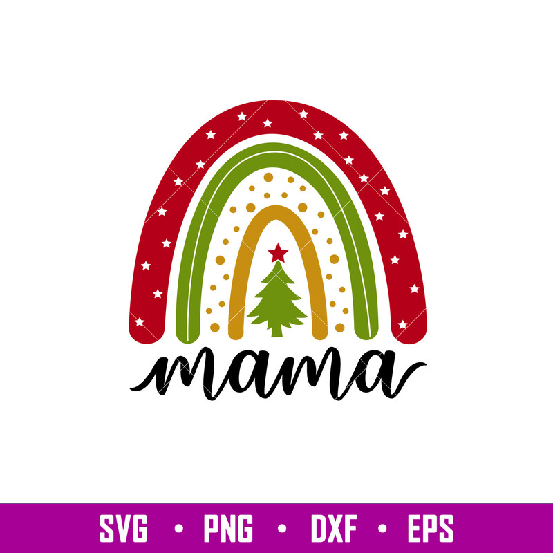 Christmas Boho Rainbow Mama, Christmas Boho Rainbow Mama Svg, Christmas Svg, Merry Christmas Svg,png, dxf,eps file.jpg