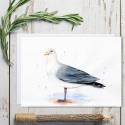 Bird seagull painting, watercolor paintings, handmade home art bird watercolor seagulls painting by Anne Gorywine
