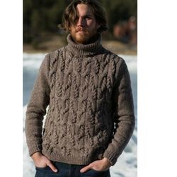 Iditarod Men's sweater Fisherman's style Cable Aran
