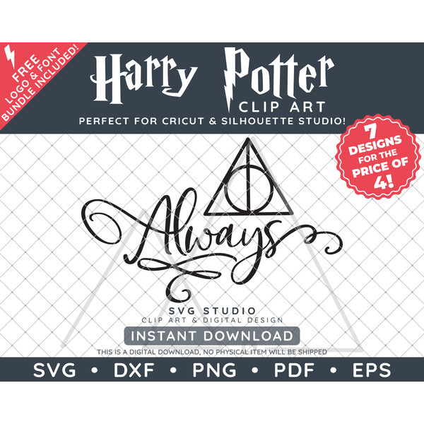 Harry Potter Always Designs with Hallows by SVG Studio Thumbnail1.png