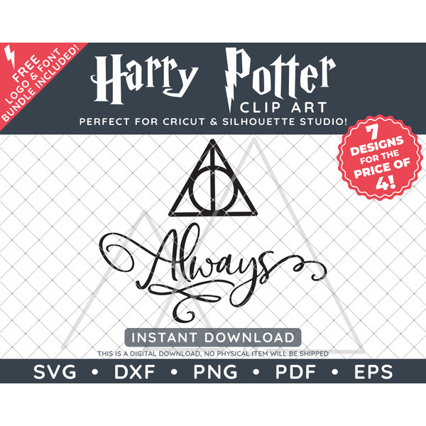 Harry Potter Always Designs with Hallows by SVG Studio Thumbnail3.png