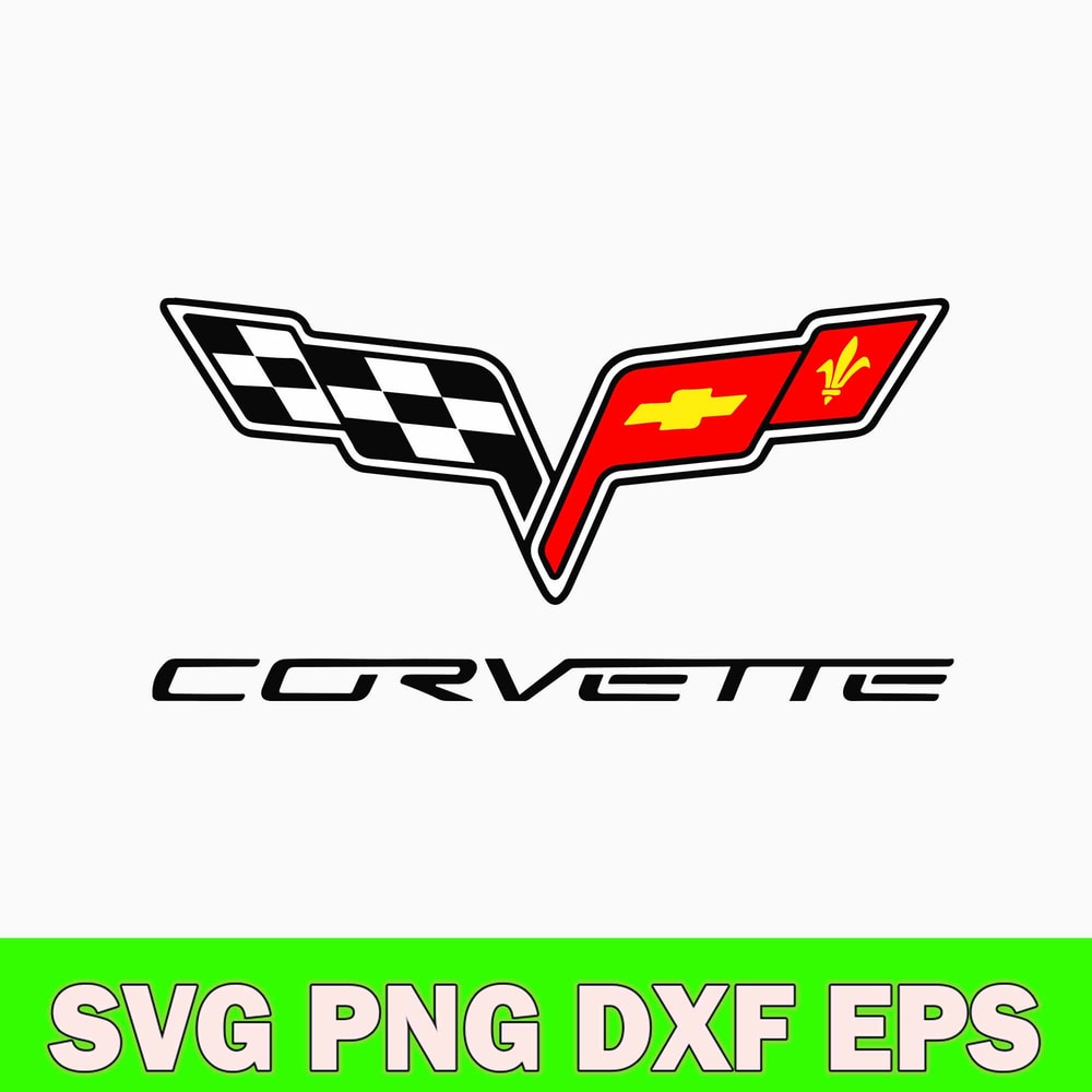 Corvette Flags Chevrolet Classic Logo 2005 Svg, Corvette Flags Svg, Png Dxf Eps File.jpg