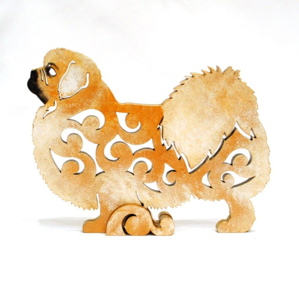 statuette Tibetan Spaniel made of wood