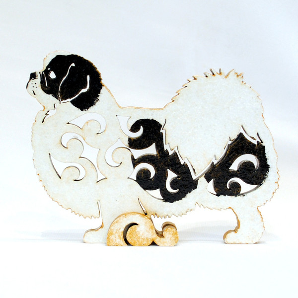 Figurine Parti-colored Tibetan Spaniel