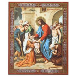 Christ Healing Sick Icon | Inspirational Icon Decor| Size: 5 1/4"x4 1/2"