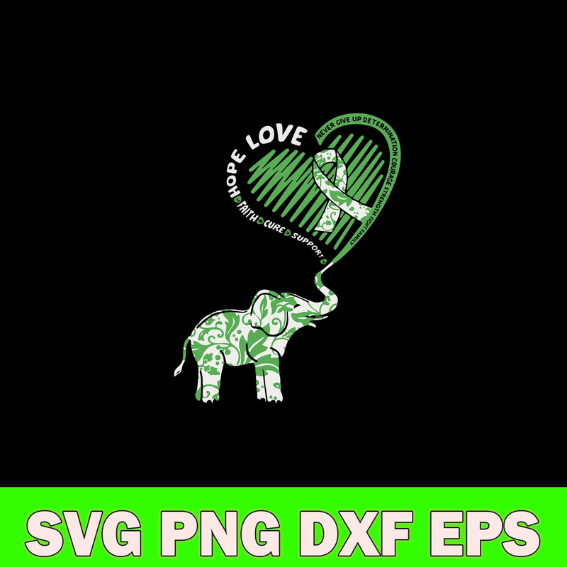 Cute Elephant With Heart Kidney Disease Awareness Svg, Elephant Svg, Png Dxf Eps File.jpg