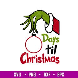 Days Til Christmas, Days Til Christmas Svg, Merry Christmas Svg, Christmas Countdown Svg,png,dxf,eps file