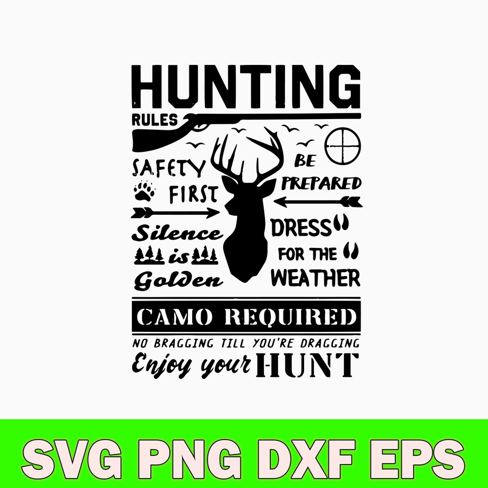 Deer Hunting Rules Svg, Hunting Poster Svg, Png Dxf Eps File.jpg
