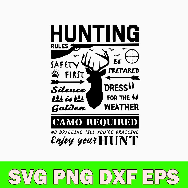 Deer Hunting Rules Svg, Hunting Poster Svg, Png Dxf Eps File.jpg