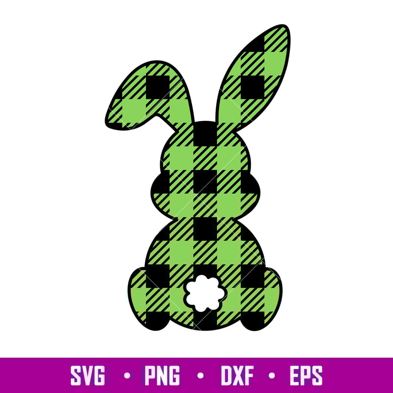 Easter Bunny Buffalo Plaid, Easter Bunny Buffalo Plaid Svg, Happy Easter Svg, Easter egg Svg, Spring Svg, png, dxf, eps file.jpg