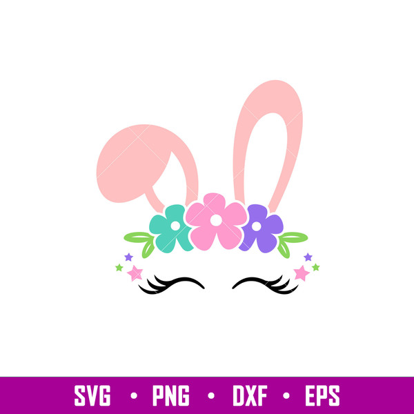Easter Bunny Face, Easter Bunny Face Svg, Happy Easter Svg, Easter egg Svg, Spring Svg, png, dxf, eps file.jpg