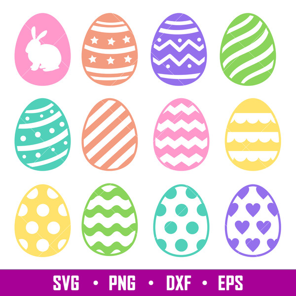 Easter Eggs, Easter Eggs Svg, Happy Easter Svg, Easter egg Svg,png , eps, dxf file.jpg