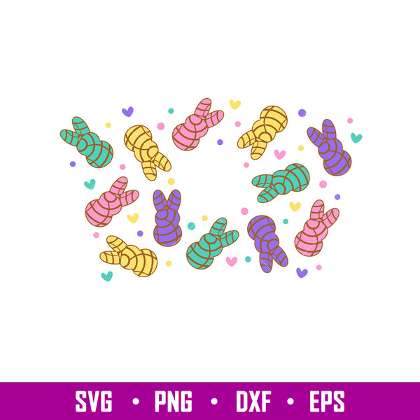 Easter Peeps Conchas Full Wrap, Easter Peeps Conchas Full Wrap Svg, Starbucks Svg, Coffee Ring Svg, Cold Cup Svg, png, dxf, eps file.jpg